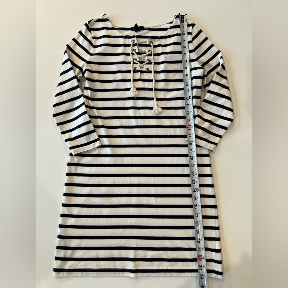 Gap Nautical Navy White Striped Dress Long Sleeve Yacht Boat Sailor Beach Sea - Picture 2 of 13
